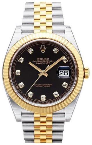 Rolex Herrklocka 126333-0006 Datejust 41 Svart/18 karat gult guld