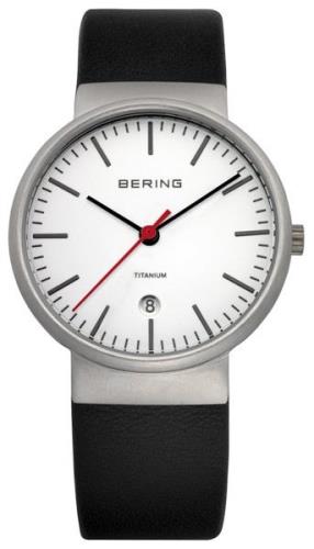 Bering Herrklocka 11036-404 Titanium Vit/Läder Ø37 mm