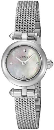 Gucci Damklocka YA141512 Diamantissima Vit/Stål Ø22 mm