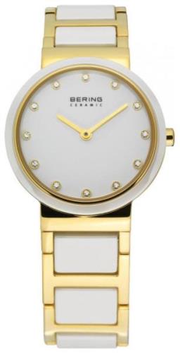 Bering Damklocka 10729-751 Ceramic Vit/Gulguldtonat stål Ø29 mm