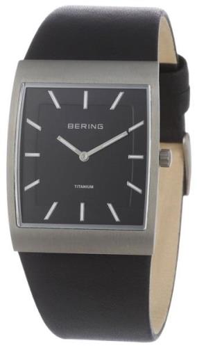 Bering Herrklocka 11233-402 Titanium Svart/Läder