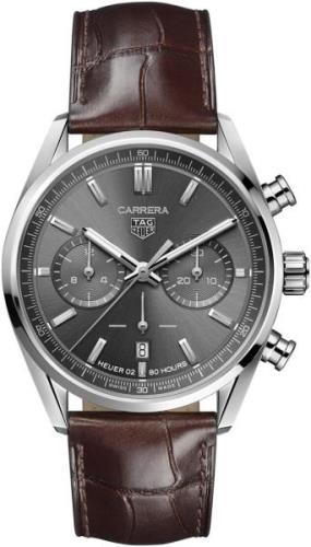 TAG Heuer Herrklocka CBN2012.FC6483 Carrera Grå/Läder Ø42 mm