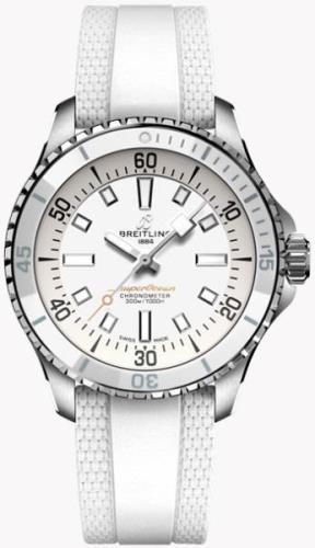 Breitling Damklocka A17377211A1S1 Superocean Automatic 36 Vit/Gummi