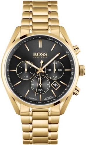 Hugo Boss Herrklocka 1513848 Champion Svart/Gulguldtonat stål Ø44 mm