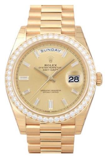 Rolex Herrklocka 228348RBR-0002 Day-Date 40 Champagnefärgad/18 karat