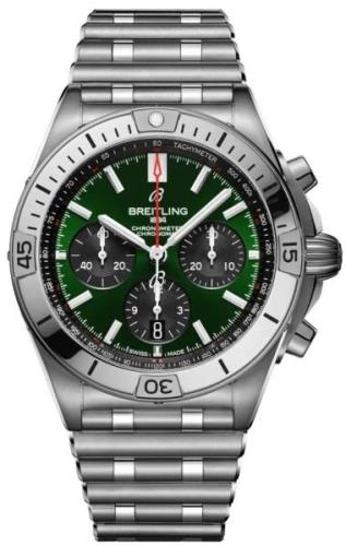 Breitling Herrklocka AB0134101L1A1 Chronomat B01 42 Grön/Stål Ø42