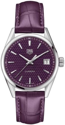 TAG Heuer Damklocka WBK1314.FC8261 Carrera Lady Lila/Läder Ø36 mm