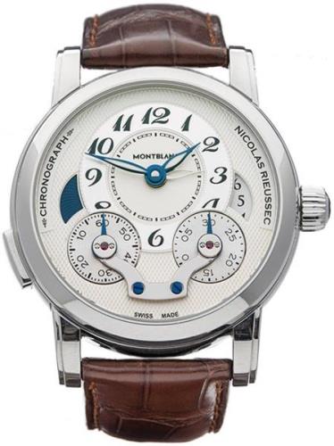 Montblanc Herrklocka 106487 Nicolas Rieussec Skelettskuren/Läder