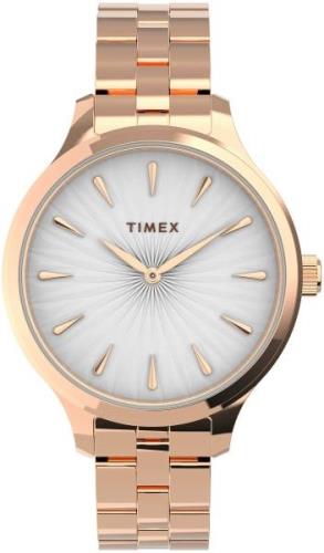 Timex Damklocka TW2V06300 Peyton Vit/Roséguldstonat stål Ø36 mm