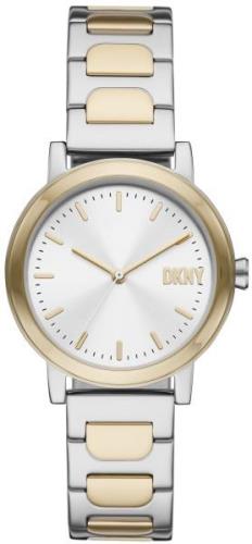 DKNY Damklocka NY6621 Soho D Vit/Guldtonat stål Ø34 mm