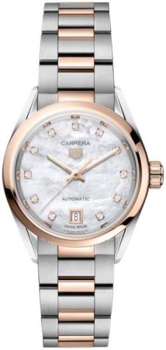 TAG Heuer Damklocka WBN2450.BD0569 Carrera Vit/18 karat roséguld