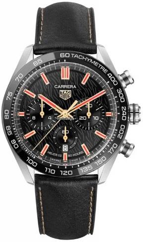 TAG Heuer Herrklocka CBN2A1L.FC6521 Carrera Svart/Läder Ø44 mm