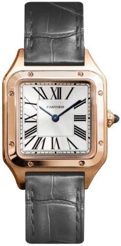 Cartier WGSA0022 Santos Dumont Silverfärgad/Läder