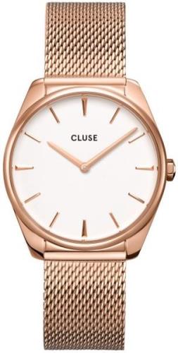 Cluse Damklocka CW0101212002 Vit/Roséguldstonat stål Ø36 mm