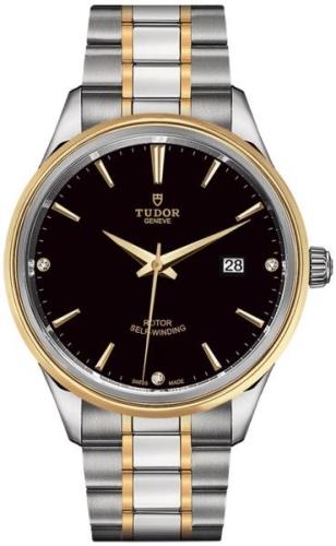 Tudor Herrklocka M12703-0006 Style Svart/Gulguldtonat stål Ø41 mm