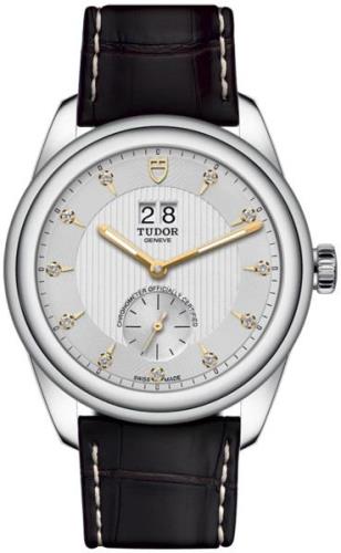 Tudor Herrklocka M57100-0020 Glamour Double Date Silverfärgad/Läder