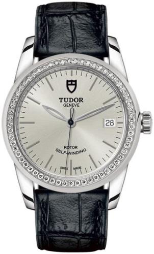 Tudor M55020-0057 Glamour Date Silverfärgad/Läder Ø36 mm