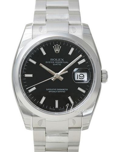 Rolex Herrklocka 115200-0004 Oyster Perpetual Date Svart/Stål Ø34 mm