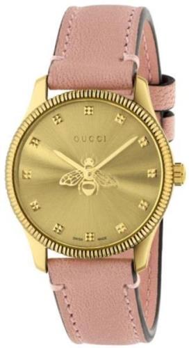 Gucci Damklocka YA1265041 G-Timeless Gulguldstonad/Läder Ø29 mm