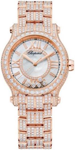 Chopard Damklocka 274302-5004 Happy Sport Vit/18 karat roséguld Ø30