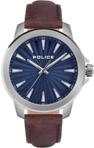 Police Herrklocka PEWJA2207803 Mensor Blå/Läder Ø44 mm