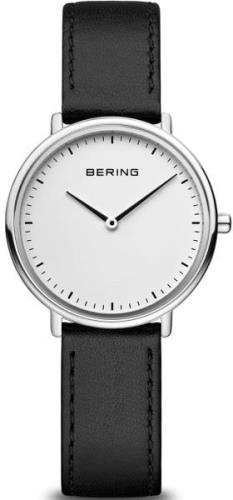 Bering Damklocka 15729-404 Ultra Slim Vit/Läder Ø29 mm