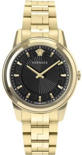 Versace Damklocka VEPX01321 Greca Svart/Gulguldtonat stål Ø38 mm