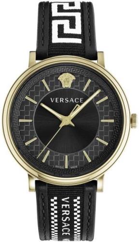 Versace Herrklocka VE5A01921 V Circle Svart/Läder Ø42 mm