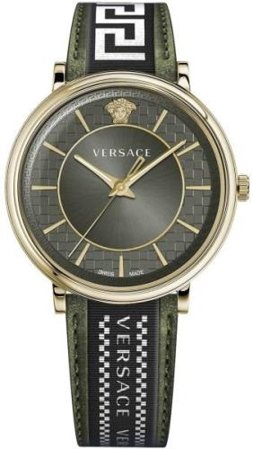 Versace Herrklocka VE5A01621 V Circle Grön/Läder Ø42 mm