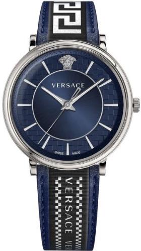 Versace Herrklocka VE5A01121 V Circle Blå/Läder Ø42 mm