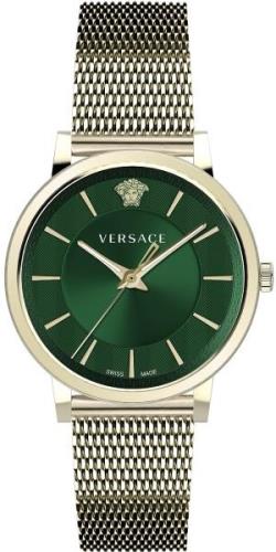 Versace Herrklocka VE5A00820 V Circle Grön/Gulguldtonat stål Ø42 mm