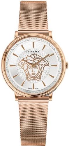 Versace Damklocka VE8103019 V Circle Silverfärgad/Roséguldstonat