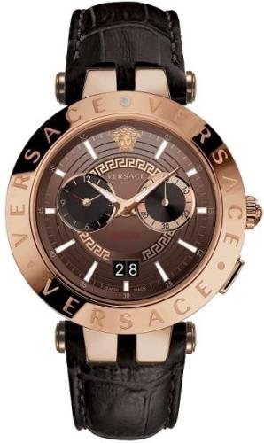 Versace Herrklocka VEBV00722 V Race Bronsfärgad/Läder Ø46 mm