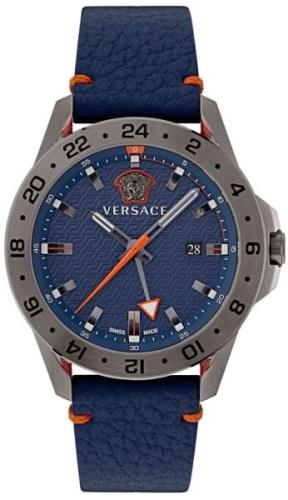 Versace Herrklocka VE2W00222 Sport Tech Blå/Läder Ø45 mm