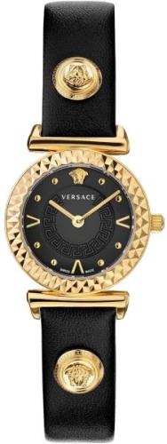 Versace Damklocka VEAA01020 Mini Vanity Svart/Läder Ø27 mm