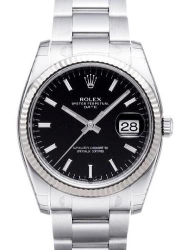 Rolex Herrklocka 115234-0002 Perpetual Date Svart/Stål Ø34 mm