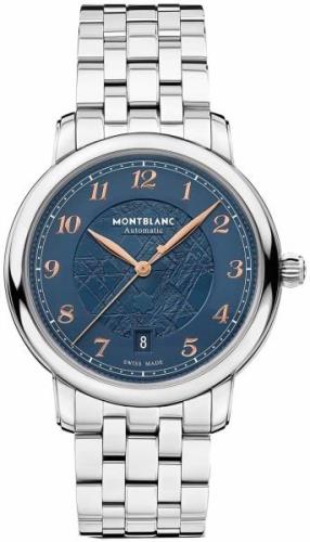 Montblanc Herrklocka 129629 Star Legacy Blå/Stål Ø39 mm