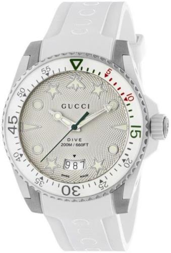 Gucci Herrklocka YA136337 Dive Grå/Gummi Ø40 mm