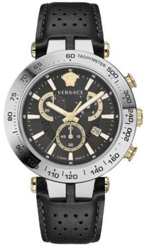 Versace Herrklocka VEJB00222 V Race Svart/Läder Ø46 mm