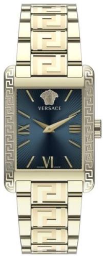 Versace Damklocka VE1C01022 Tonneau Blå/Gulguldtonat stål Ø33 mm