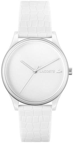 Lacoste Damklocka 2001246 Crocodelle Vit/Gummi Ø36 mm