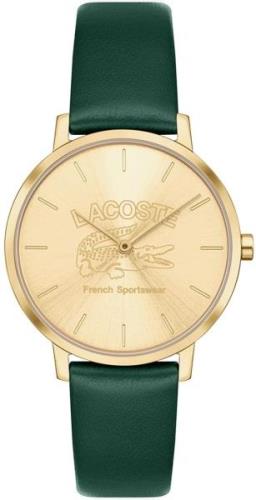 Lacoste Damklocka 2001233 Crocorigin Guldtonad/Läder Ø35 mm