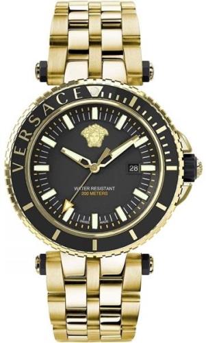 Versace Herrklocka VEAK00618 V Race Diver Svart/Gulguldtonat stål