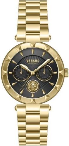 Versus by Versace Damklocka VSPOS2821 Sertie N Svart/Gulguldtonat