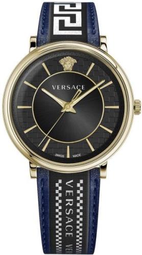 Versace Herrklocka VE5A01521 V Circle Svart/Läder Ø42 mm