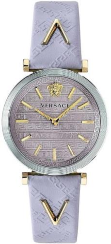 Versace Damklocka VELS00219 V Twist Silverfärgad/Läder Ø36 mm