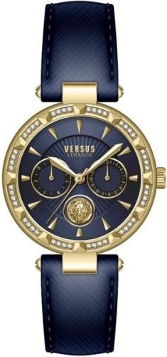 Versus by Versace Damklocka VSPOS3521 Sertie N Crystal Blå/Läder