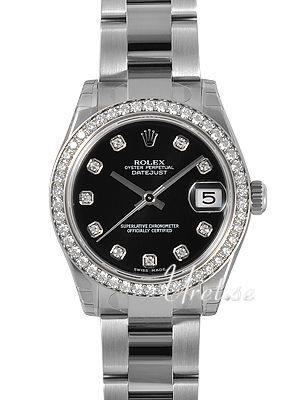 Rolex Damklocka 178384-0042 Datejust Lady 31 mm Svart/Stål Ø31 mm