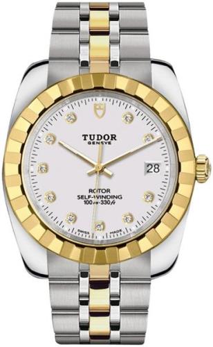 Tudor 21013-0006 Classic Date Vit/Gulguldtonat stål Ø38 mm