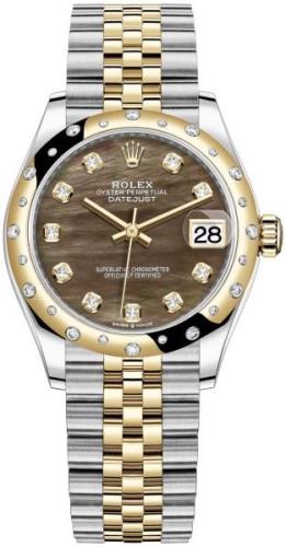 Rolex Damklocka 278343RBR-0024 Datejust 31 Svart/18 karat gult guld